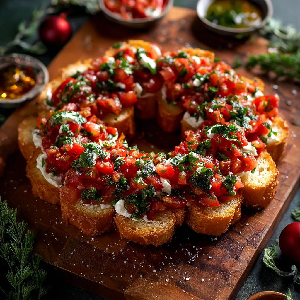 Christmas Bruschetta Wreath recipe