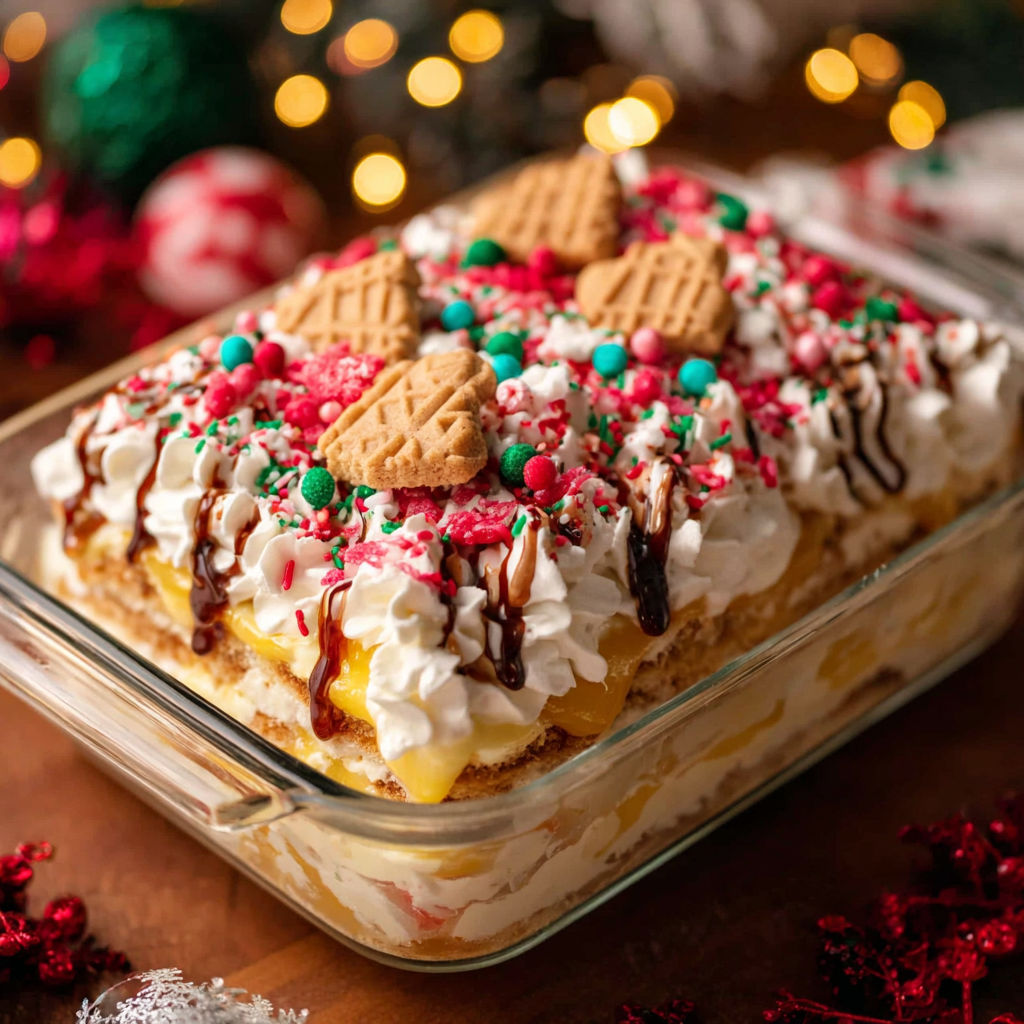 Christmas Cookie Lasagna Dessert recipe