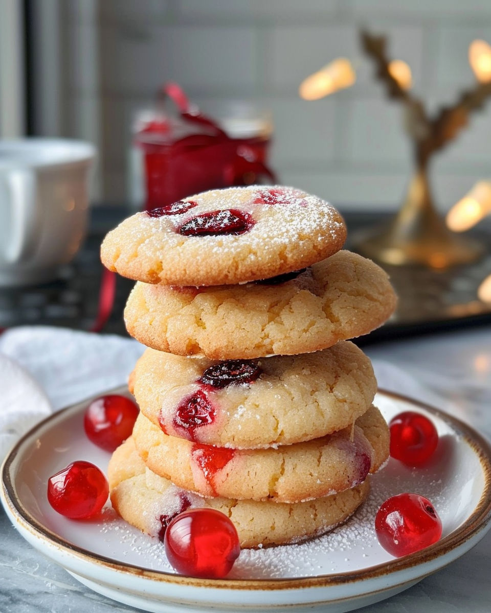 Christmas Maraschino Cherry Shortbread recipe