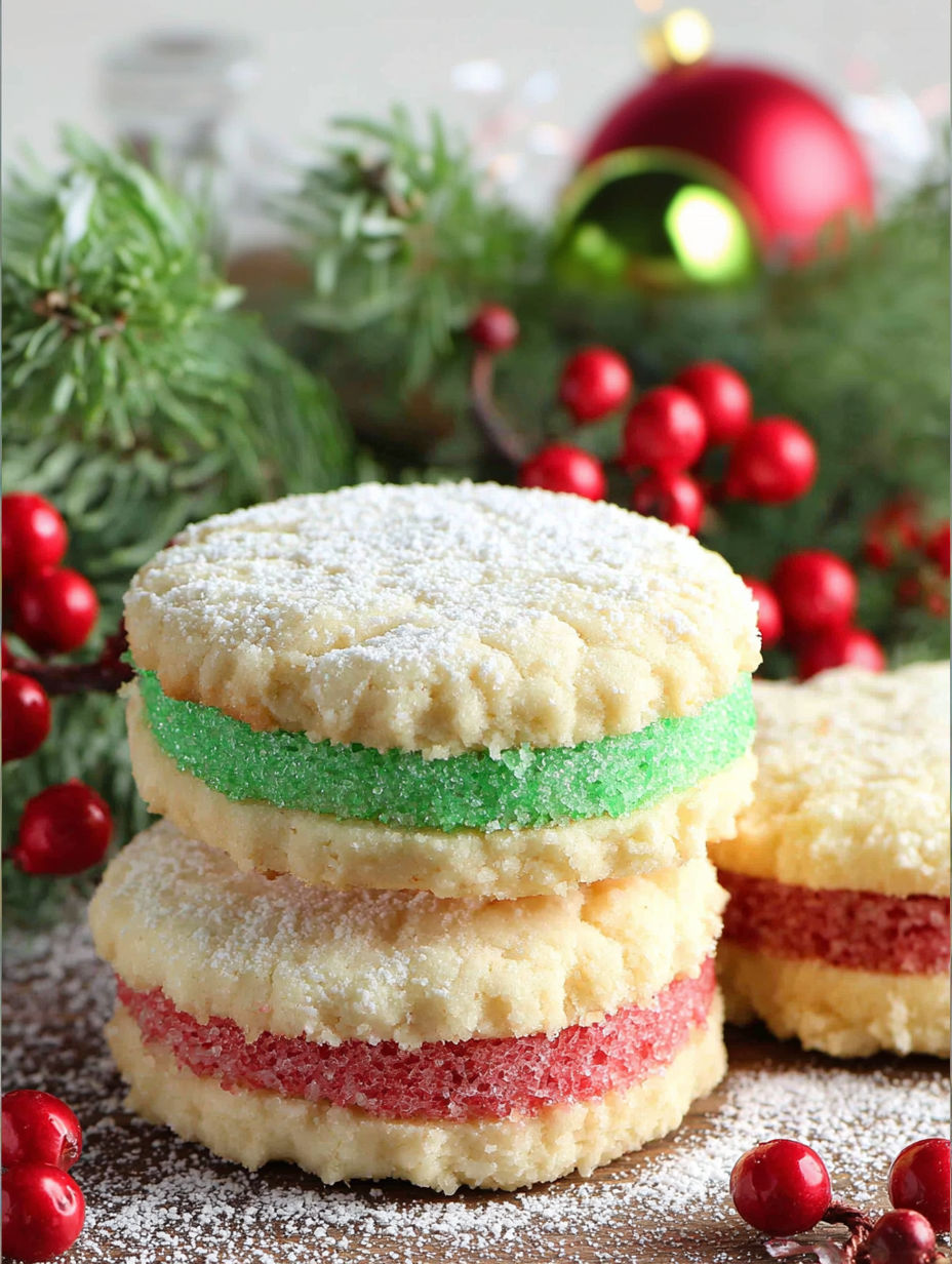Christmas Shortbread Sandwich Cookies recipe