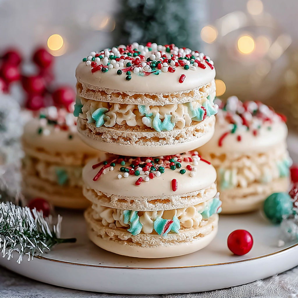 Christmas Tree Cake Macarons recipe