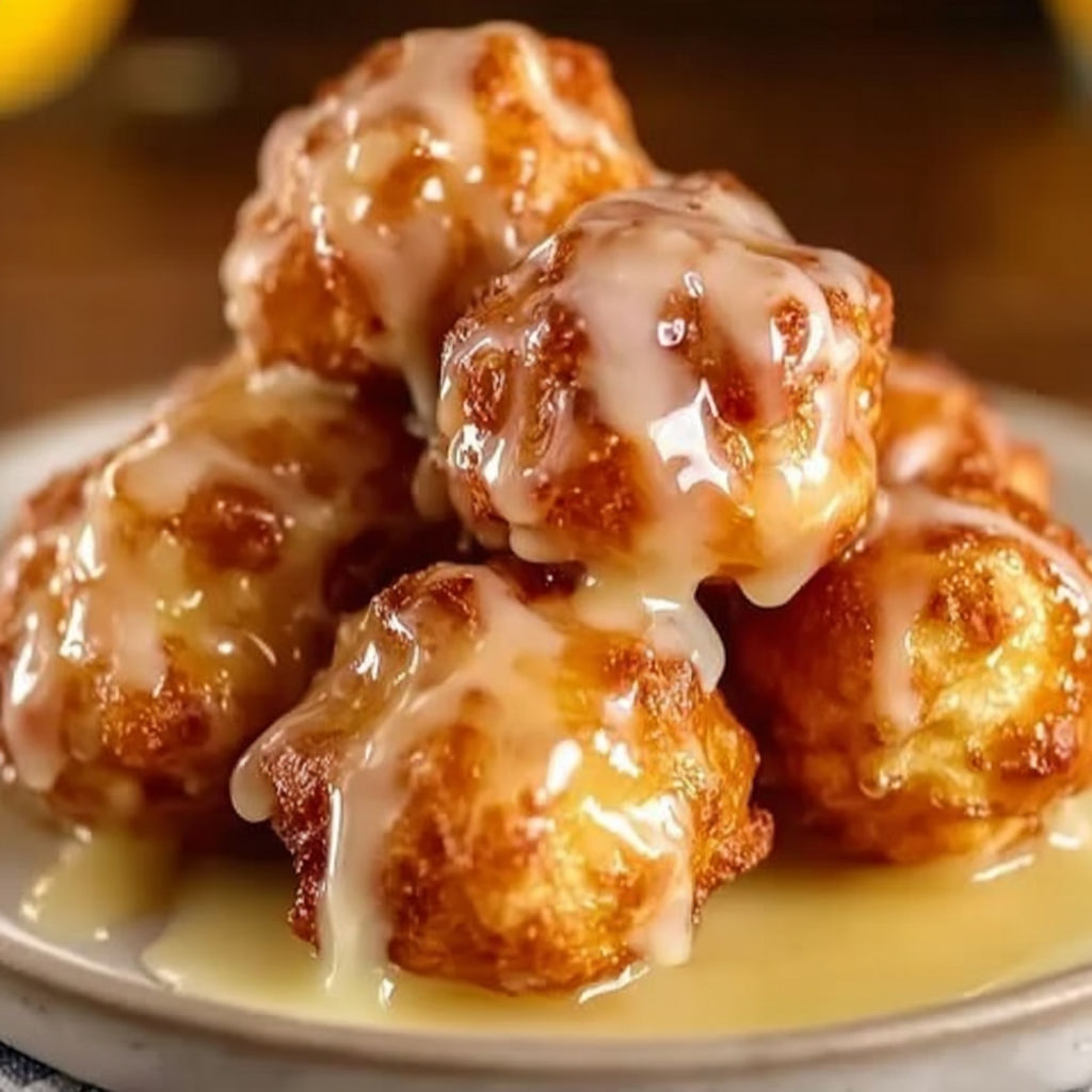 Cinnamon Glazed Apple Fritter Bites recipe