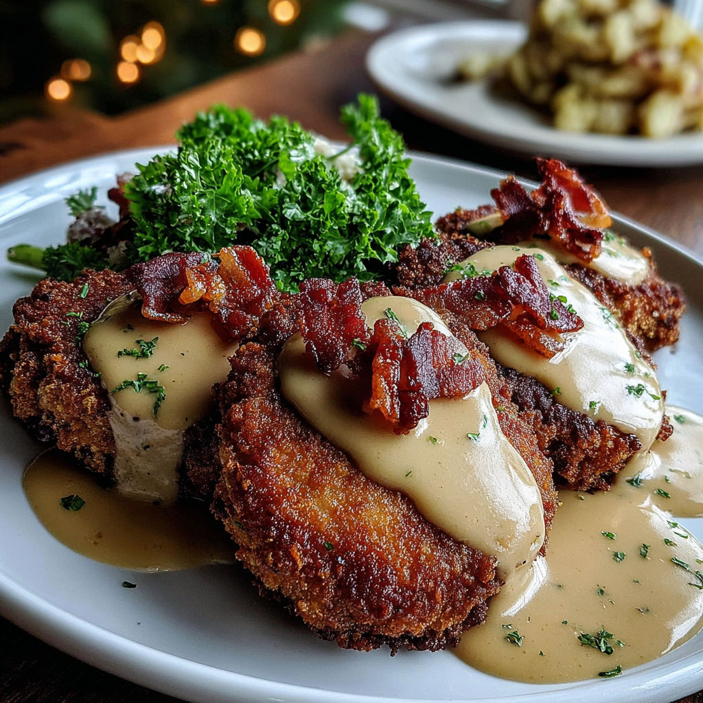 Country Fried Pork Bacon Gravy recipe