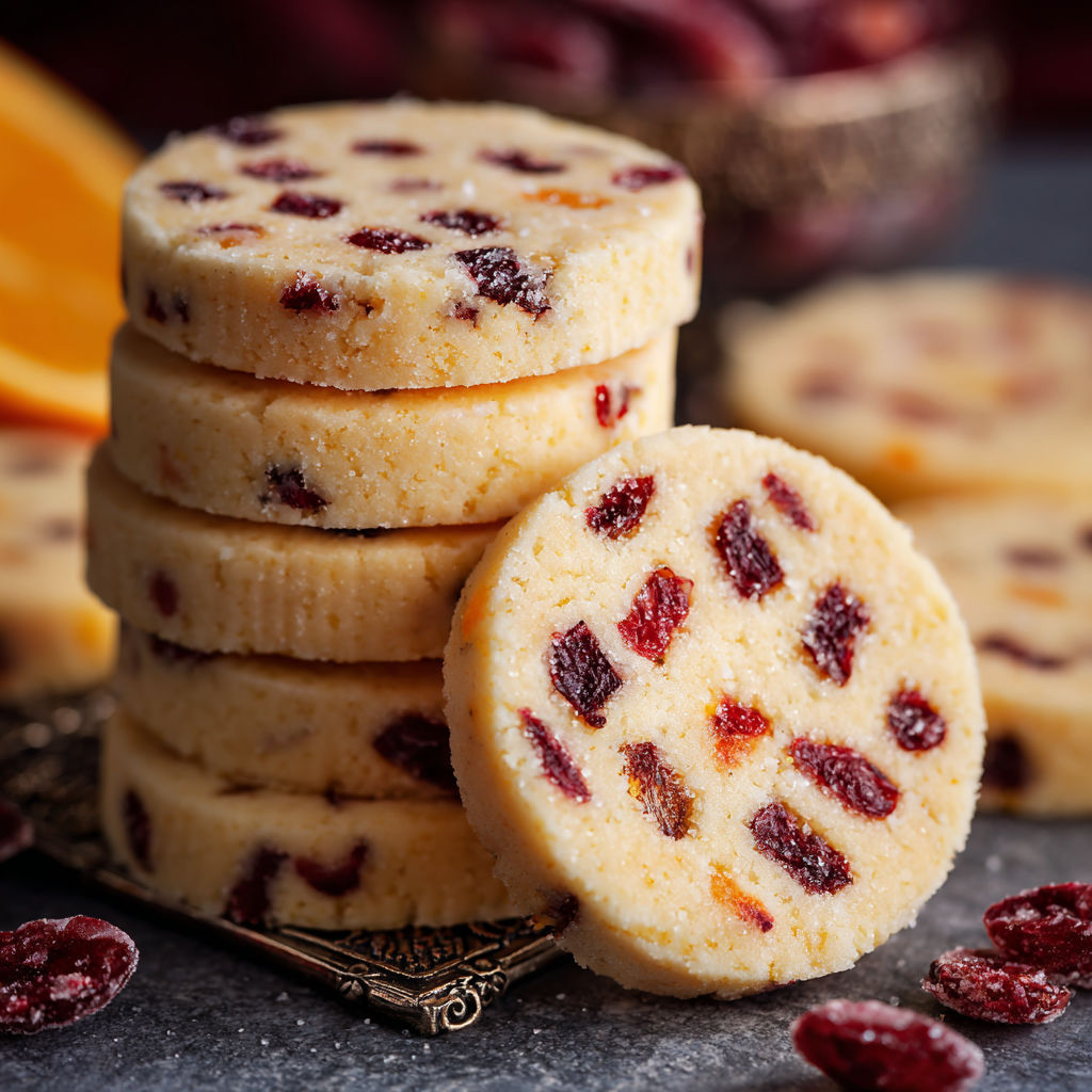 Cranberry Orange Shortbread Cookies recipe