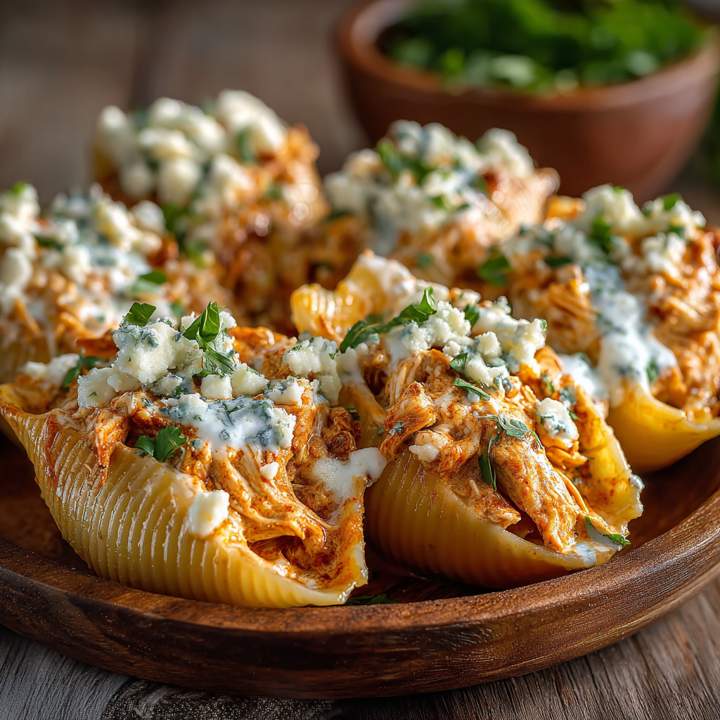 Creamy Buffalo Chicken Shells recipe