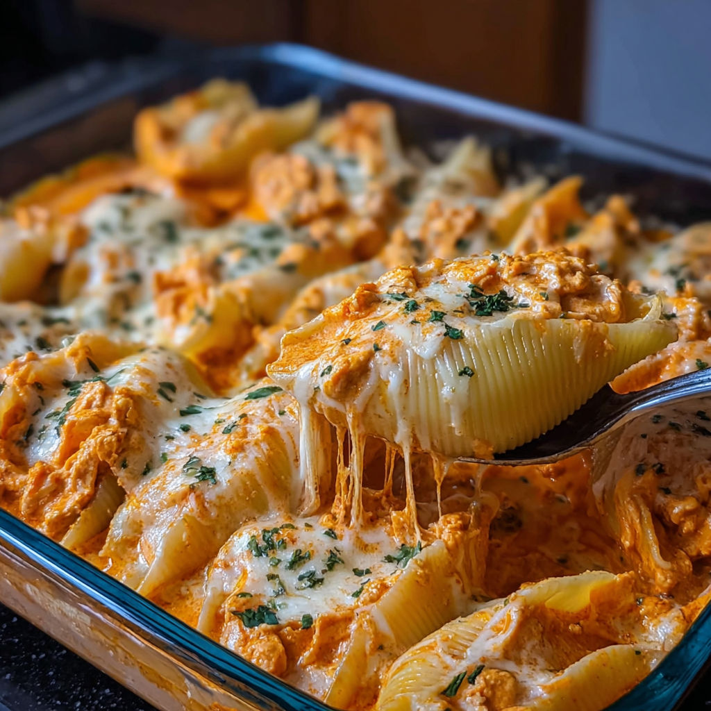 Creamy Buffalo Chicken Shells recipe