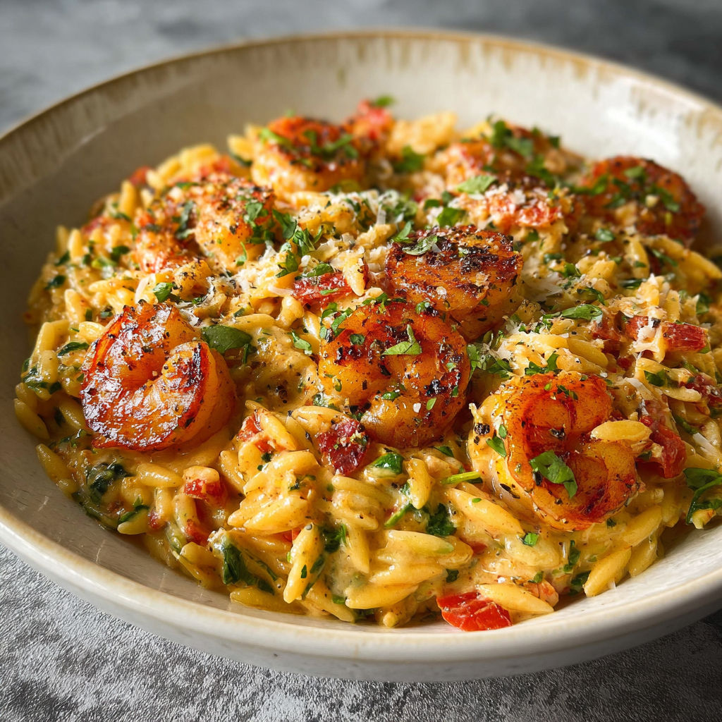 Creamy Cajun Shrimp Orzo recipe