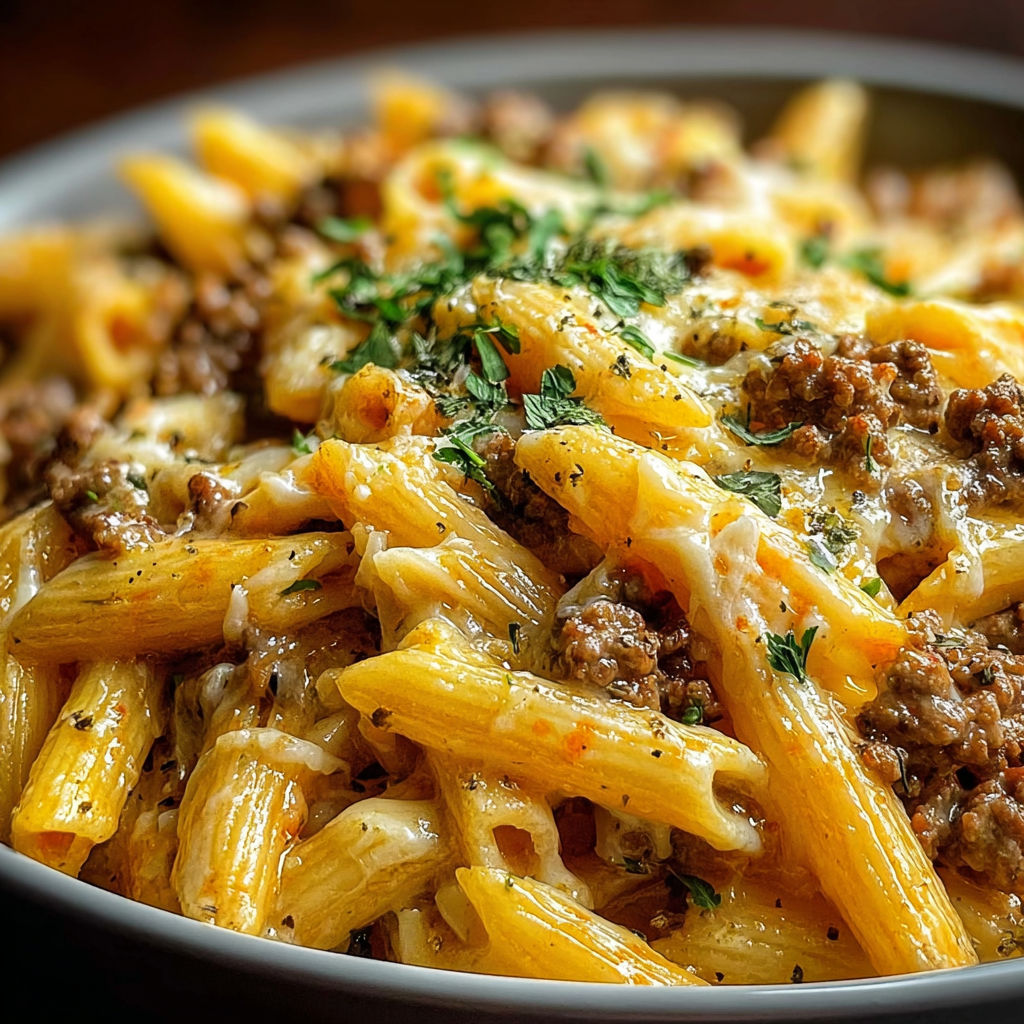 Creamy Cheesy Penne Garlic recipe