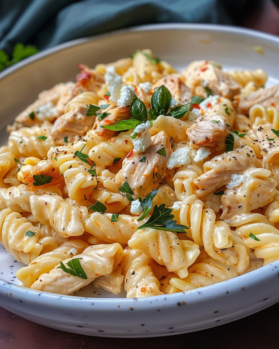 Creamy Chicken Feta Pasta recipe