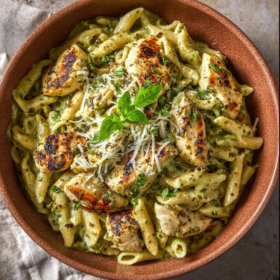 Creamy Chicken Pesto Pasta recipe