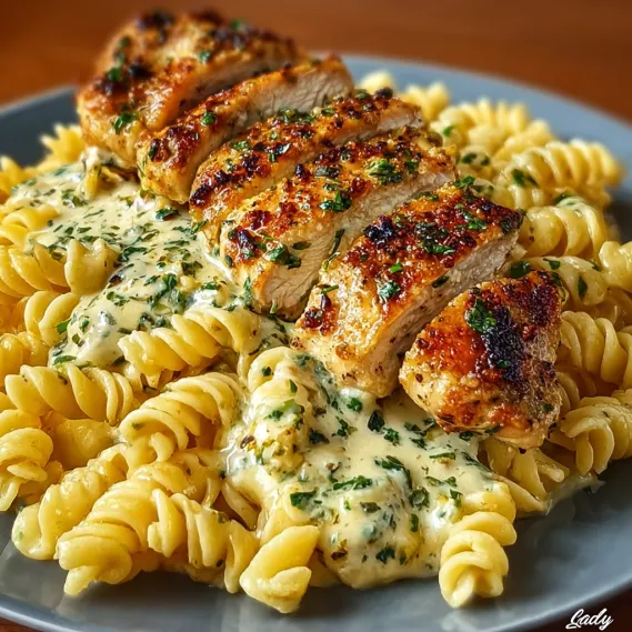 Creamy Garlic Parmesan Chicken Pasta recipe