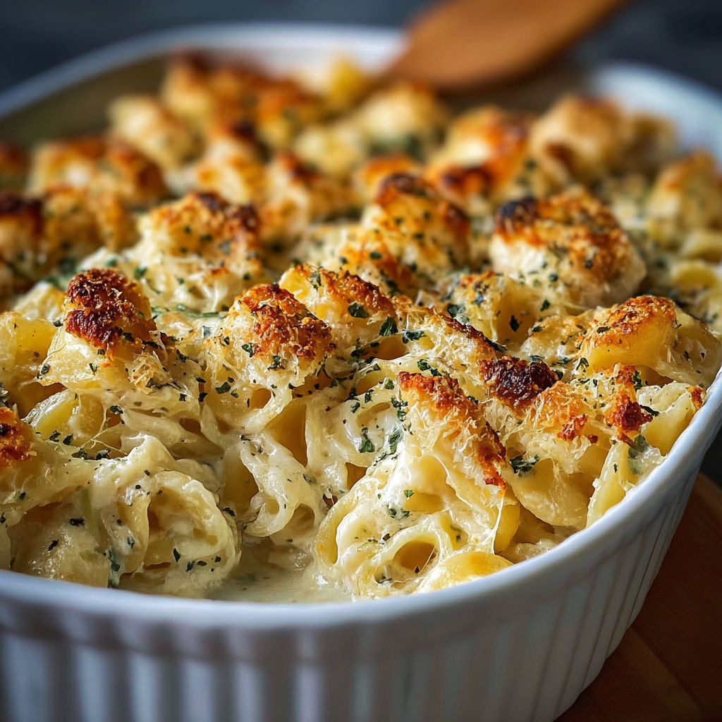 Creamy Garlic Parmesan Pasta Bake recipe