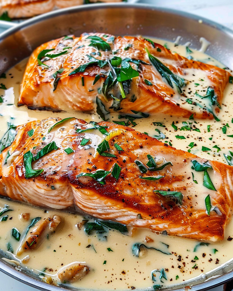 Creamy Garlic Butter Tuscan Salmon recipe