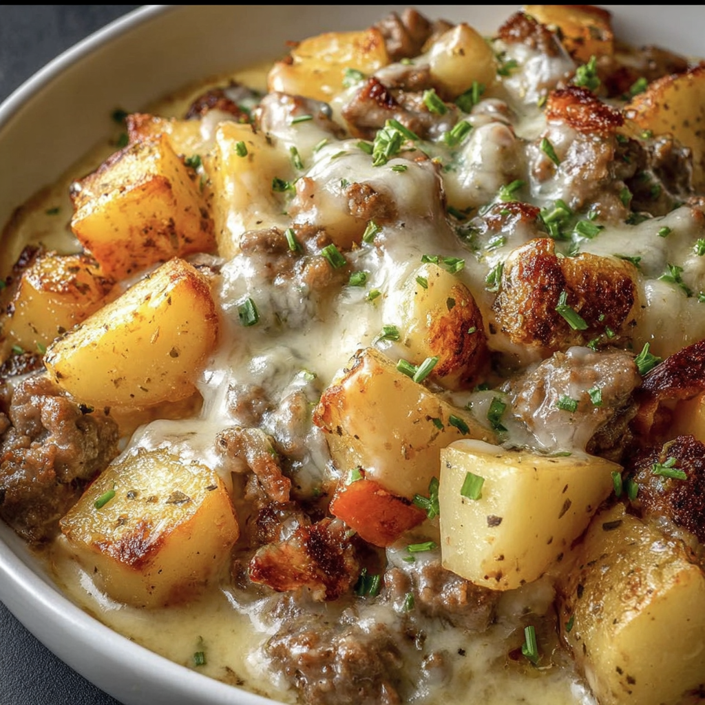 One-Pan Creamy Meat Potato recipe