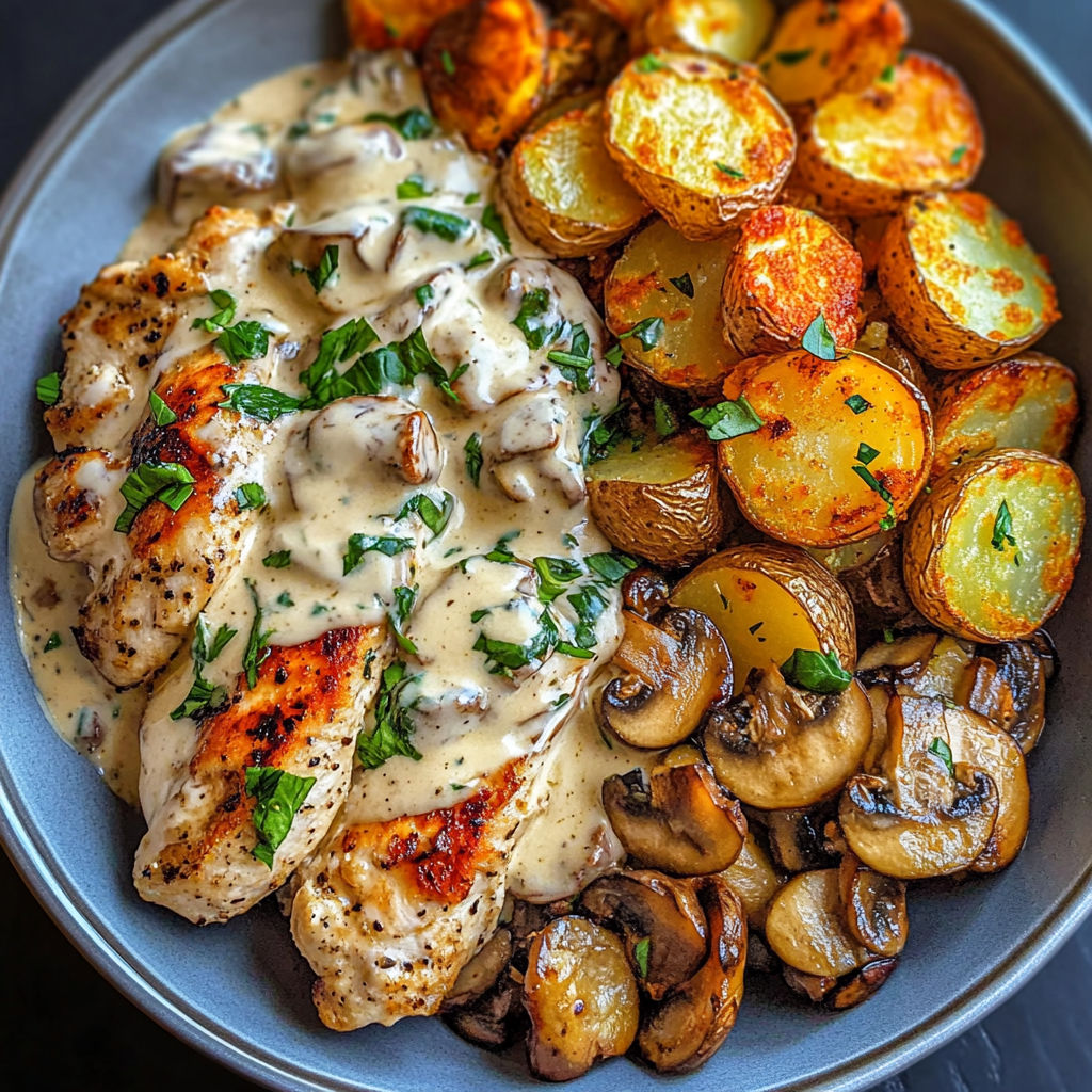 creamy garlic mushroom chicken recipe