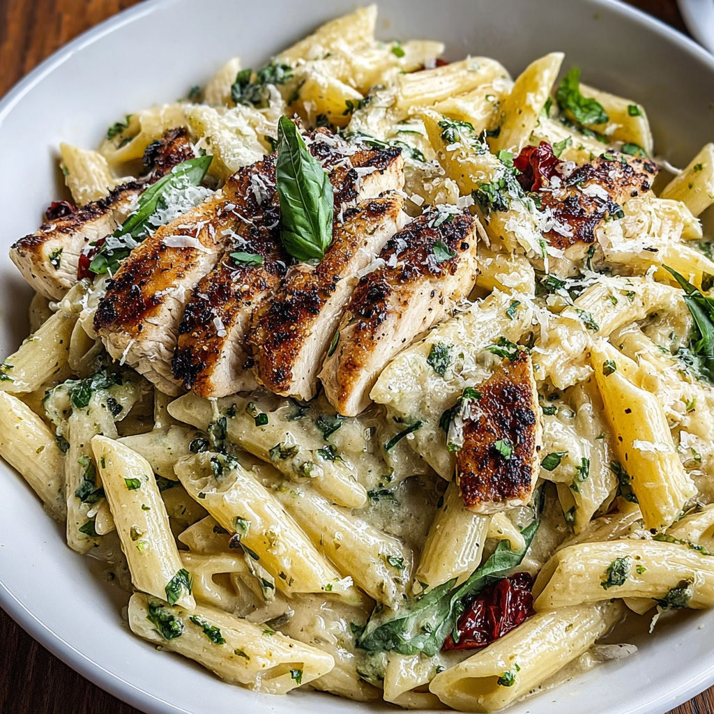 Creamy Pesto Chicken Pasta recipe