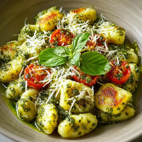 Creamy Pesto Gnocchi Bowl recipe