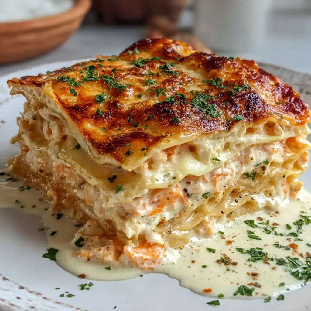 Creamy Seafood Lasagna Bake recipe
