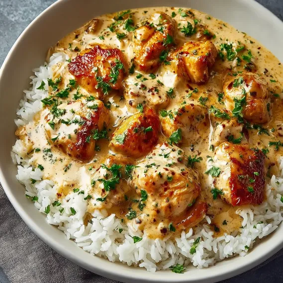 Creamy Smothered Chicken Rice recipe