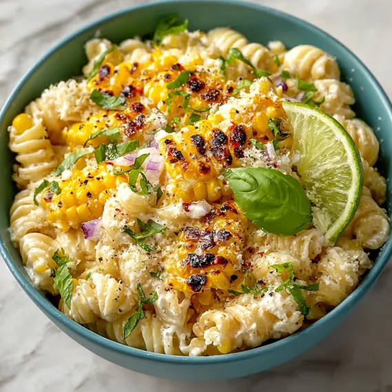 Creamy Street Corn Pasta Salad recipe