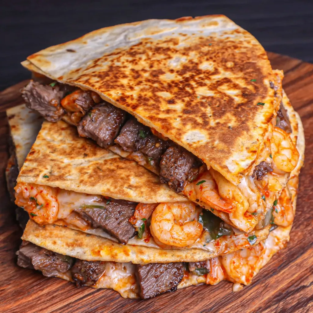 Creole Steak Shrimp Quesadillas recipe
