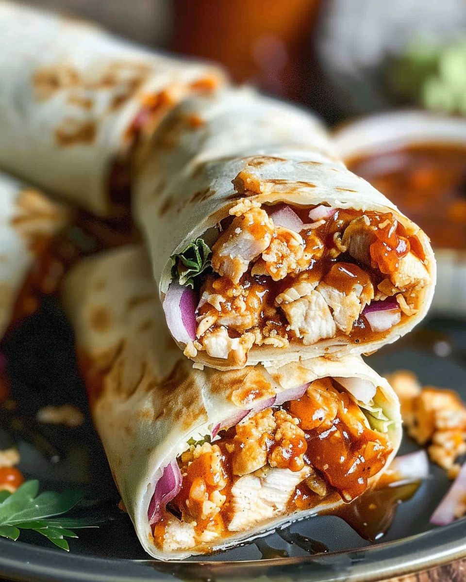 Crispy BBQ Chicken Wraps recipe