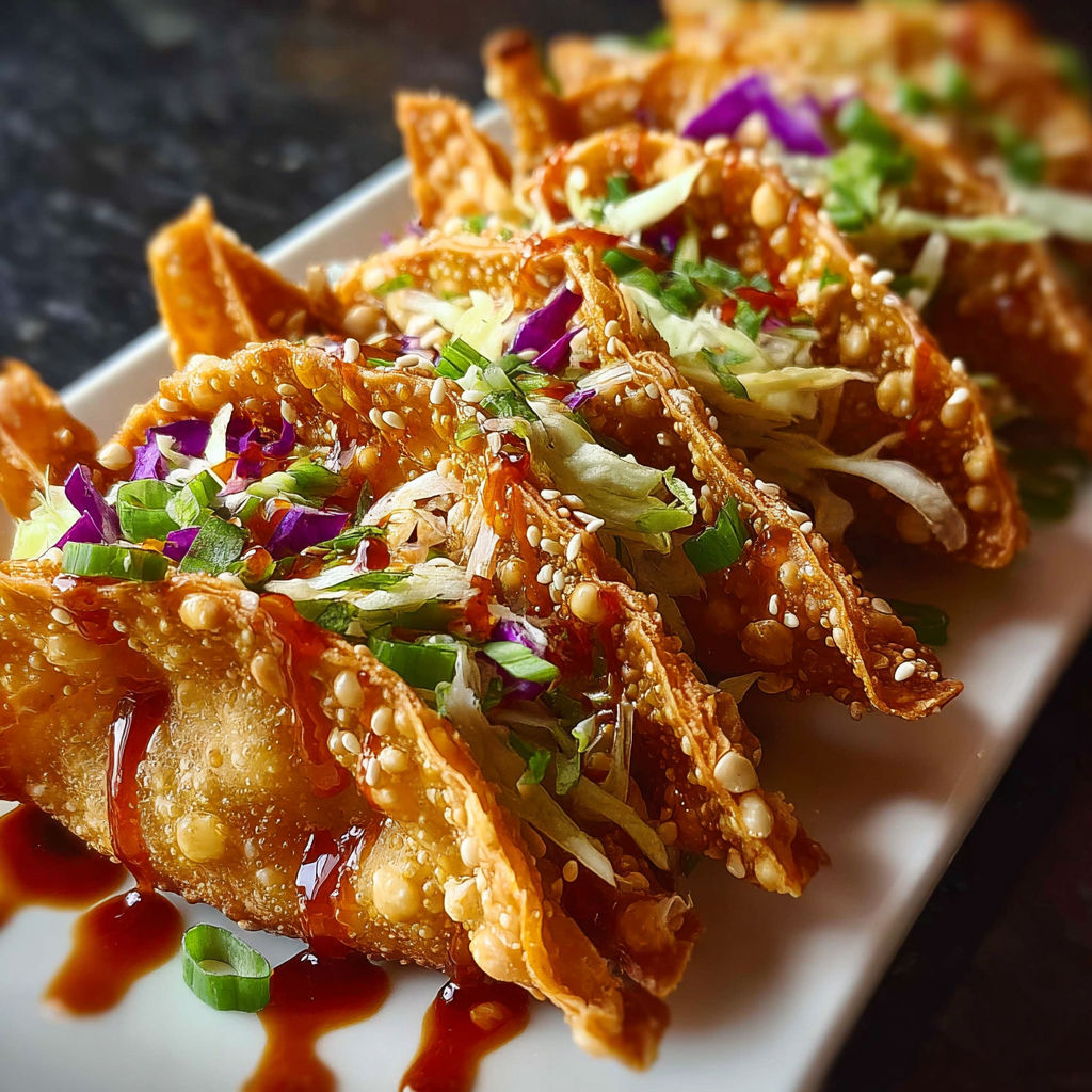 Crispy Chicken Wonton Tacos recipe