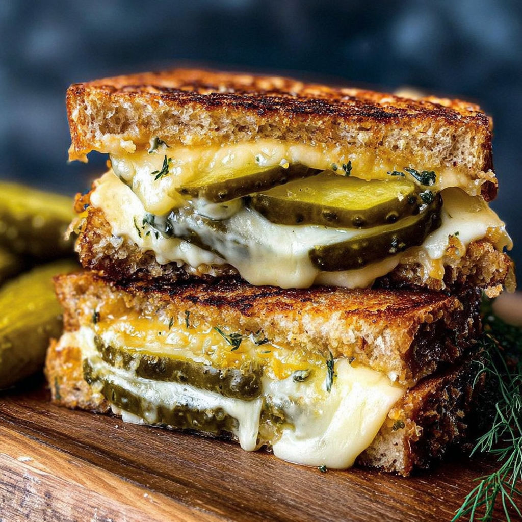 Crispy Dill Pickle Grilled Cheese recipe