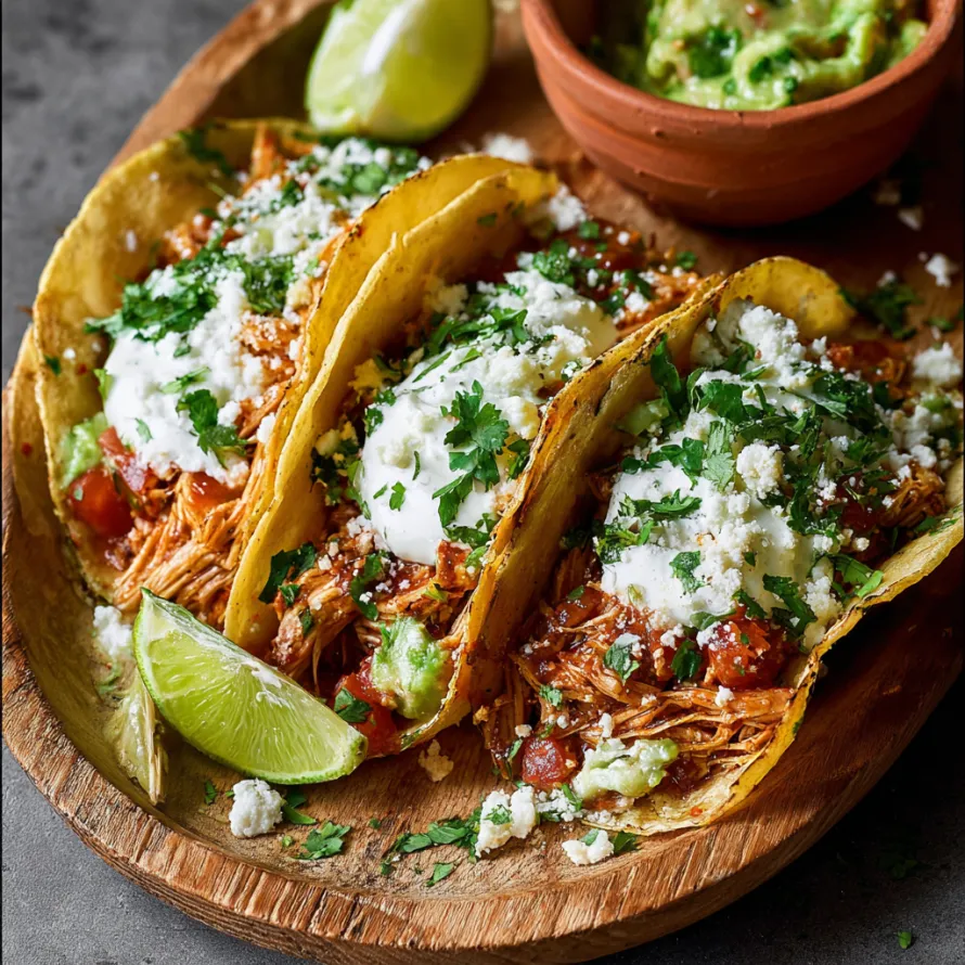 Crockpot Chicken Tacos Slow Cooker recipe