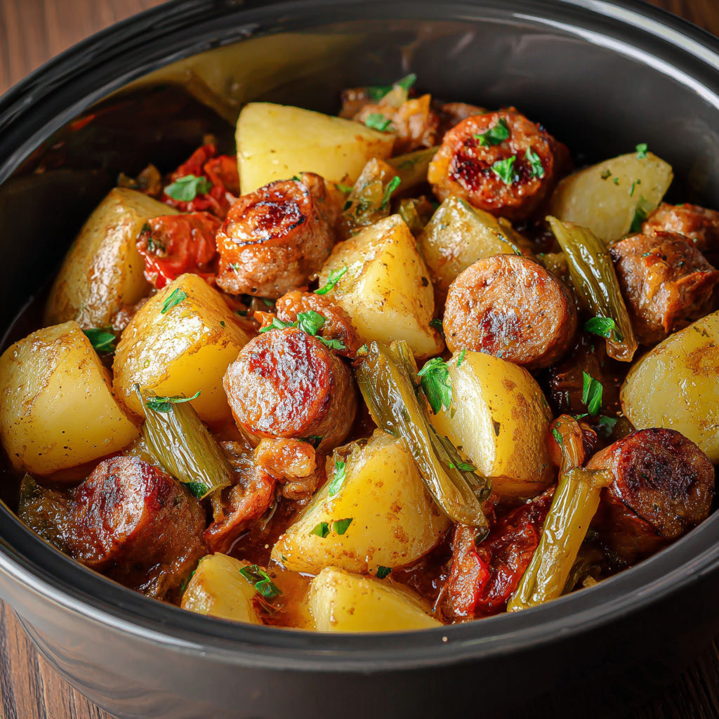 Crockpot Sausage and Potatoes recipe