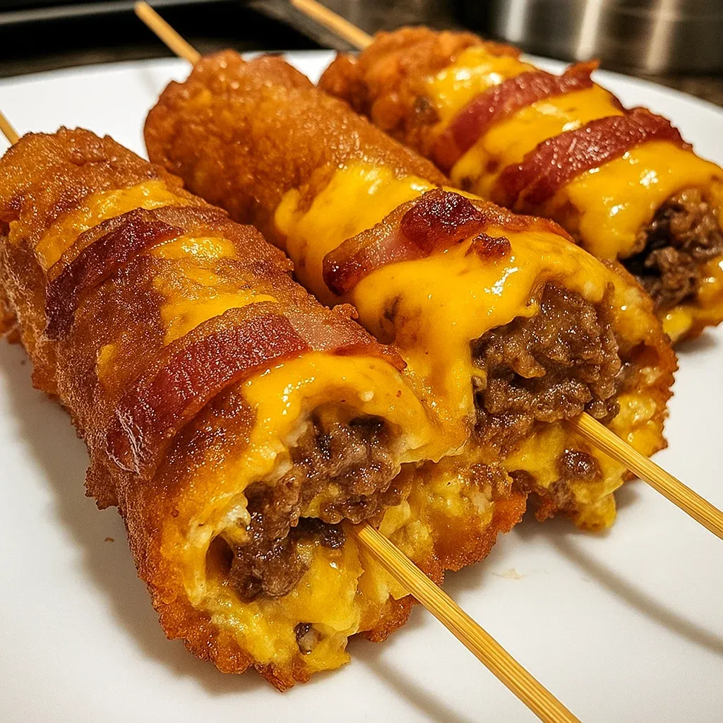 Deep-Fried Bacon Cheeseburger Corn recipe