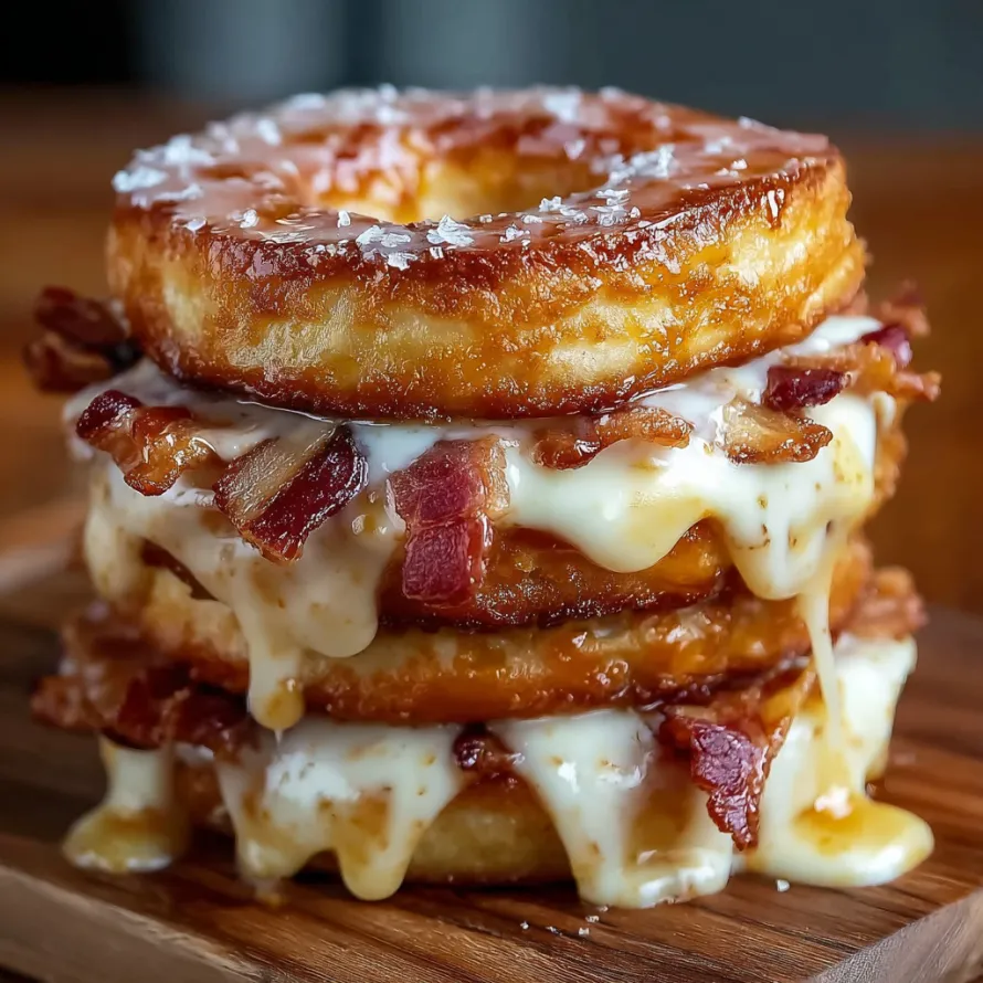 Donut Grilled Cheese Bacon Maple recipe