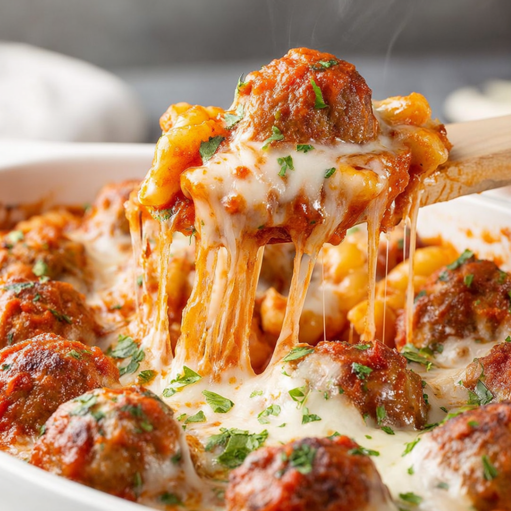 Dump and Bake Meatball Casserole recipe