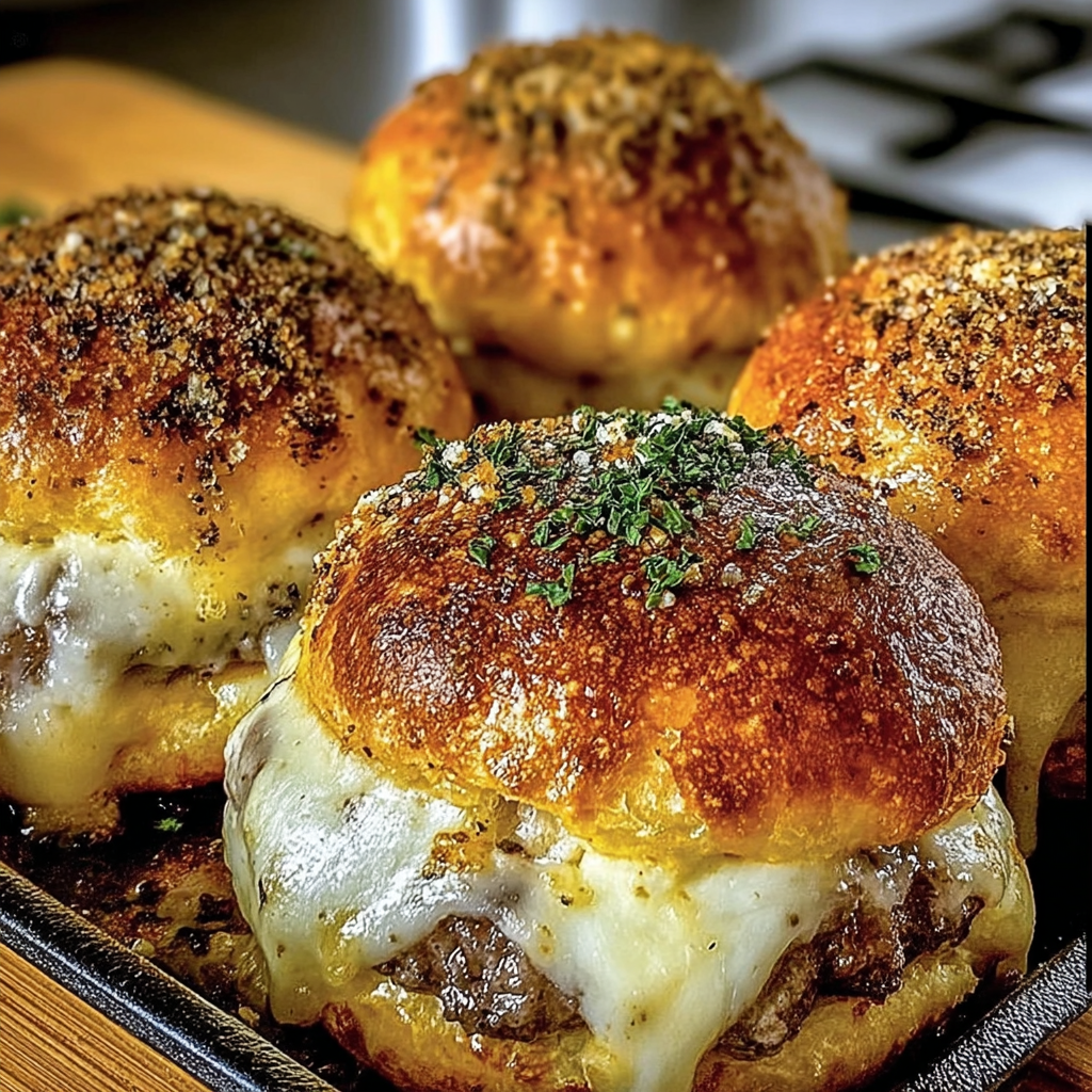 Garlic Parmesan Cheeseburger Bombs recipe