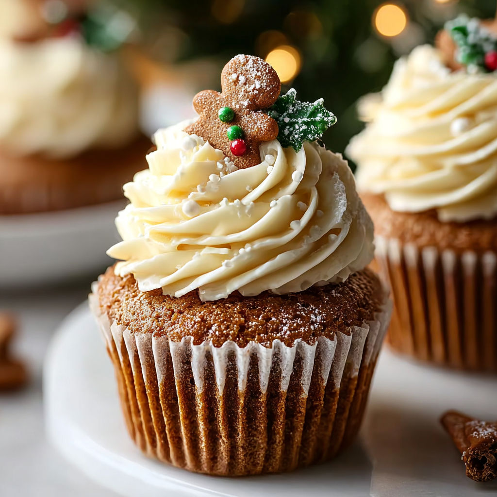 Festive Gingerbread Cupcakes Holiday recipe