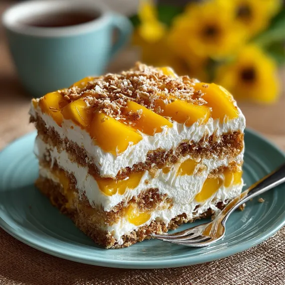 Filipino Mango Graham Float recipe