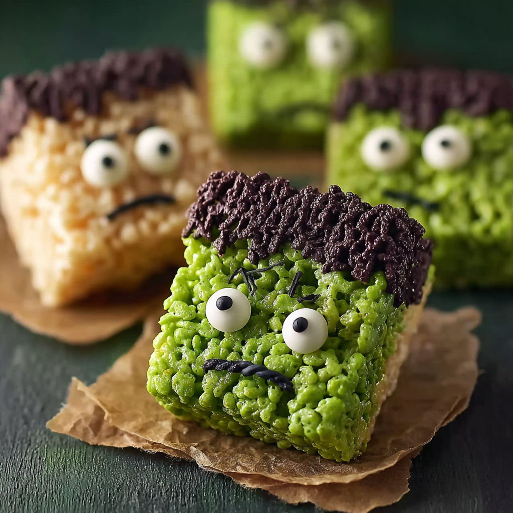 Frankenstein Rice Krispie Treats recipe
