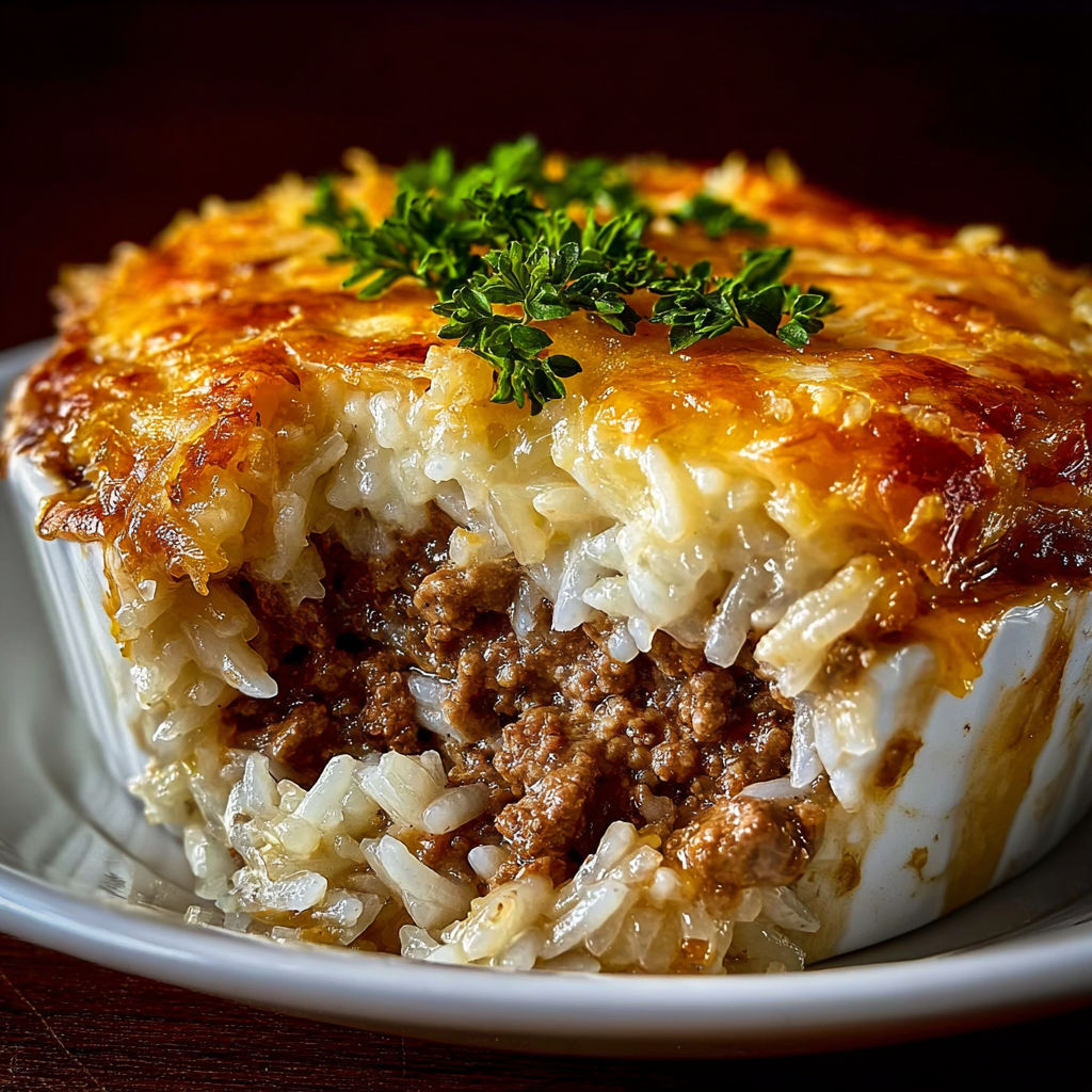 French Onion Ground Beef Rice recipe