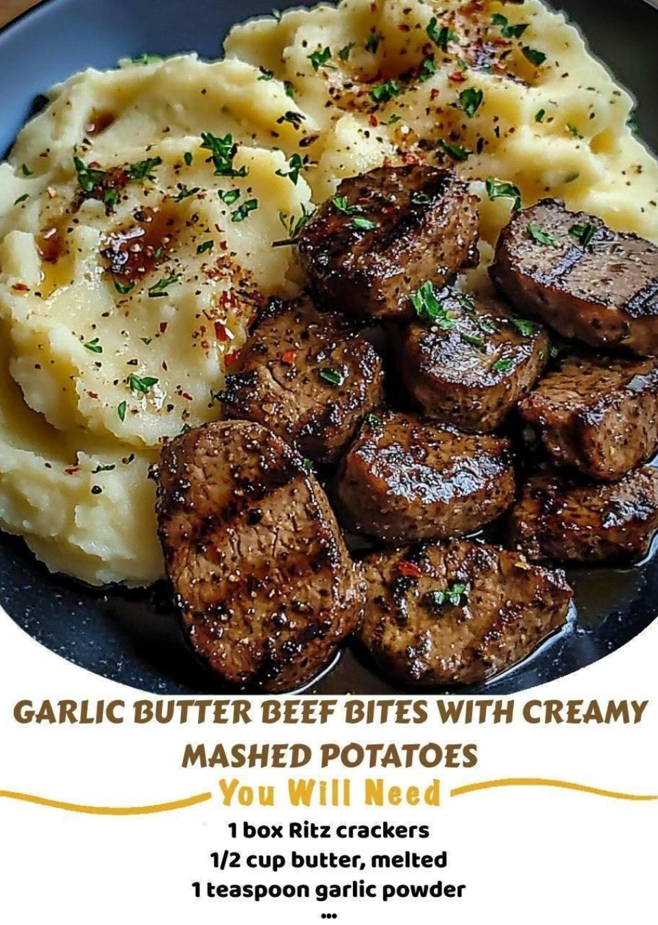 Garlic Butter Beef Mashed Potatoes recipe