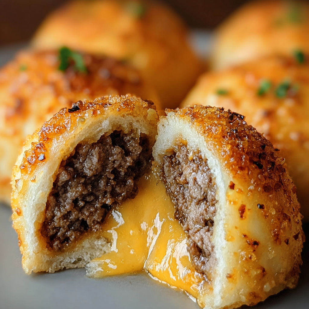 Garlic Parmesan Cheeseburger Bombs recipe