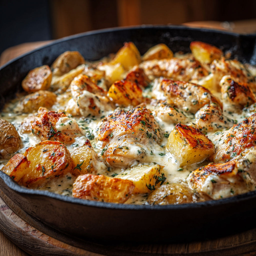 Garlic Parmesan Crockpot Chicken Potatoes recipe