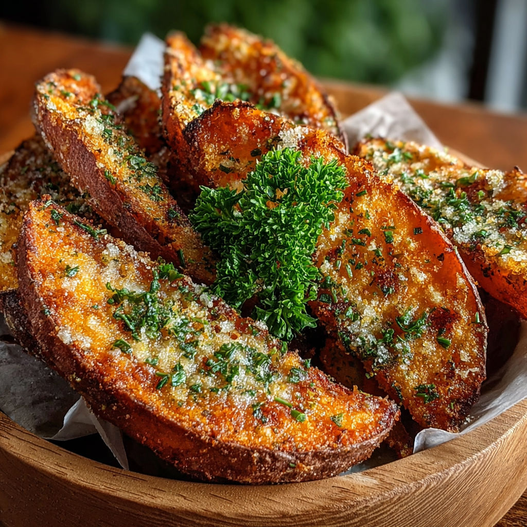 Garlic Parmesan Potato Wedges recipe