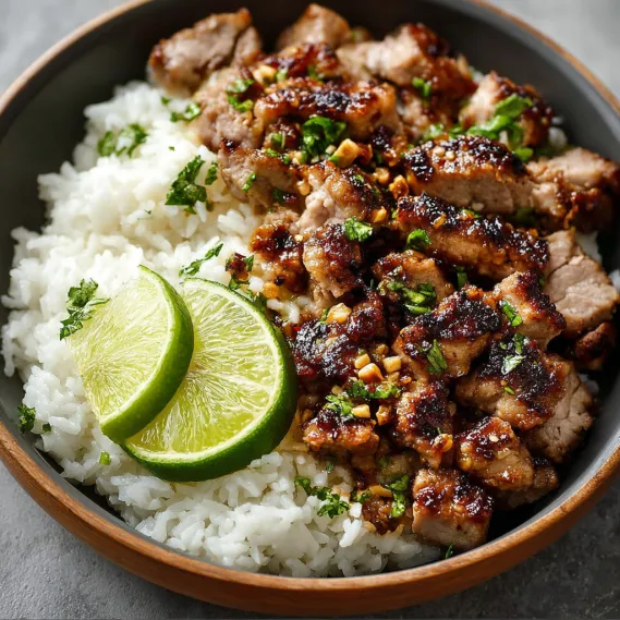 Ginger Lime Pork Coconut Rice recipe