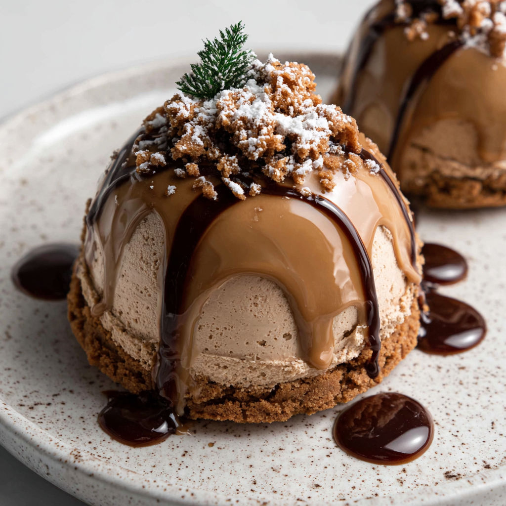 Gingerbread Latte Mousse Domes recipe