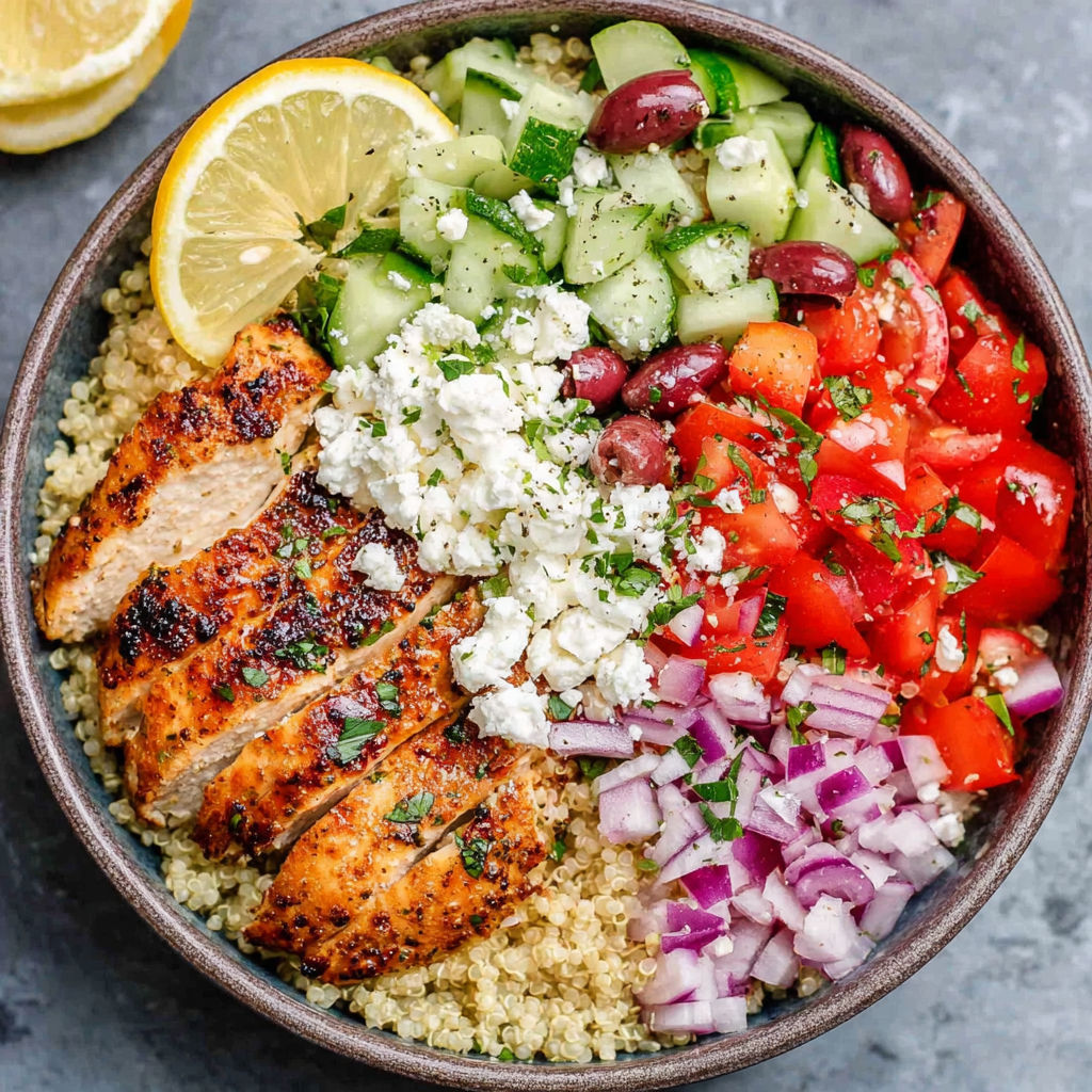 Greek Chicken Bowl Easy Dinner recipe