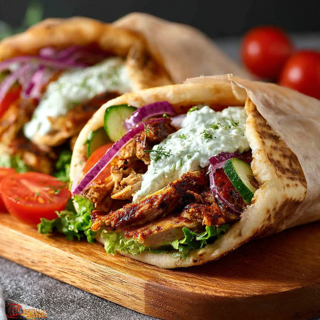 Greek Chicken Gyros Tzatziki recipe