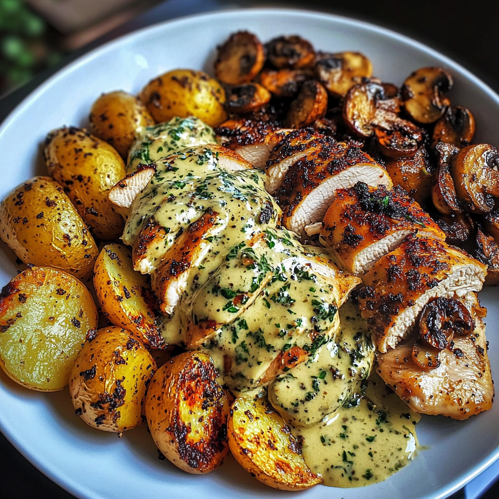 Garlic Chicken & Greek Potatoes recipe