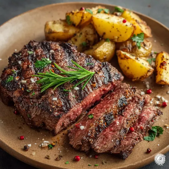 Grilled Bison Steaks Peppercorn recipe