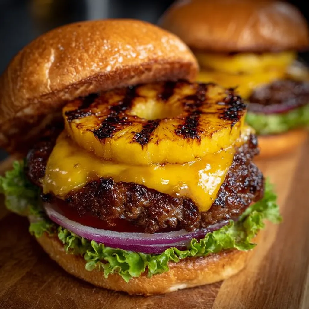 Grilled Pineapple Cheeseburger Bites recipe
