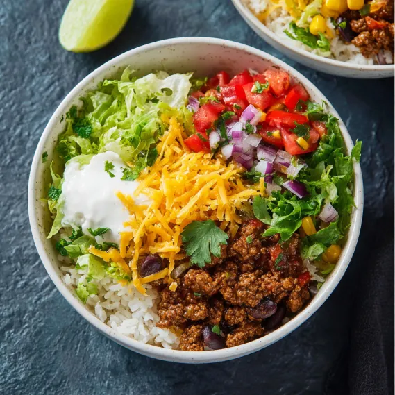 Ground Beef Burrito Bowls recipe